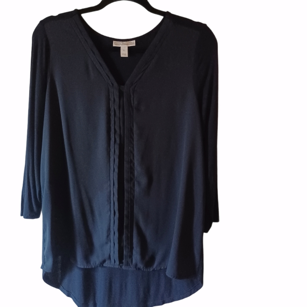 Dana Buchman 3/4 sleeve blk top sz L